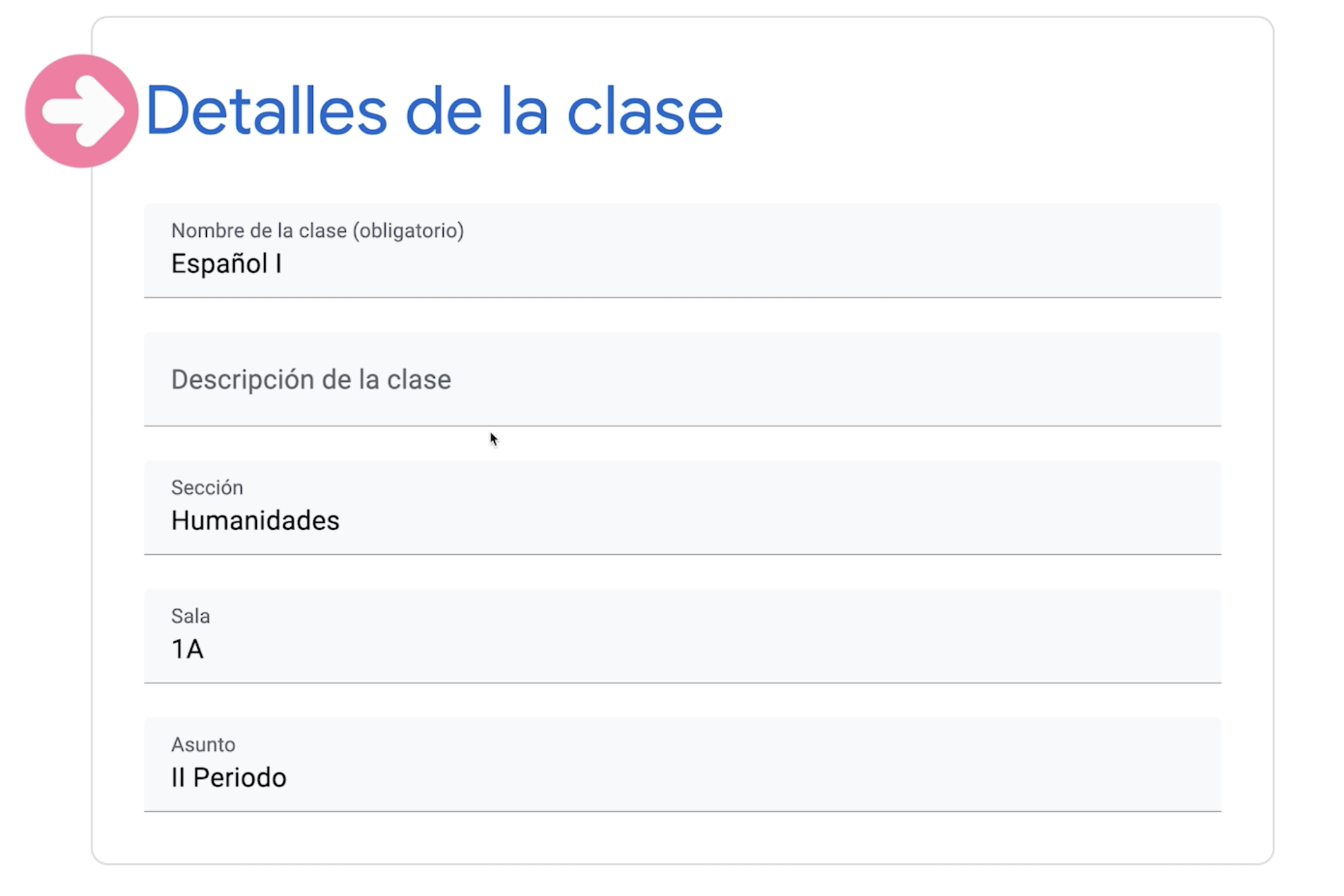 Configurar los detalles de una clase en Google Classroom